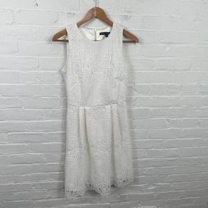 White House Black Market Women's A Line Lace Dress Sleeveless White Size 2